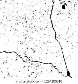 Vector grunge overlay texture. Black and white background. Abstract monochrome image includes a faded effect in dark tones