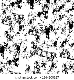 Vector grunge overlay texture. Black and white background. Abstract monochrome image includes a faded effect in dark tones