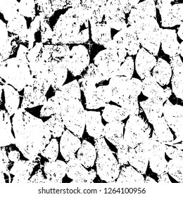Vector grunge overlay texture. Black and white background. Abstract monochrome image includes a faded effect in dark tones
