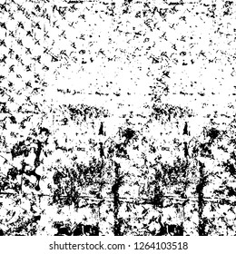 Vector grunge overlay texture. Black and white background. Abstract monochrome image includes a faded effect in dark tones