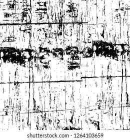 Vector grunge overlay texture. Black and white background. Abstract monochrome image includes a faded effect in dark tones