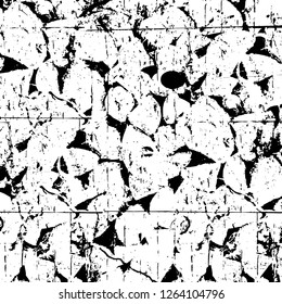 Vector grunge overlay texture. Black and white background. Abstract monochrome image includes a faded effect in dark tones
