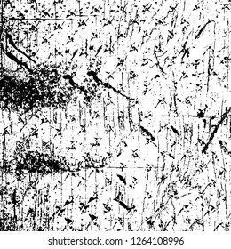 Vector grunge overlay texture. Black and white background. Abstract monochrome image includes a faded effect in dark tones