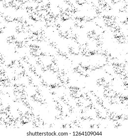 Vector grunge overlay texture. Black and white background. Abstract monochrome image includes a faded effect in dark tones