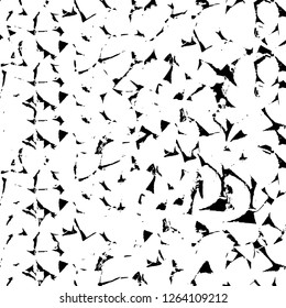 Vector grunge overlay texture. Black and white background. Abstract monochrome image includes a faded effect in dark tones