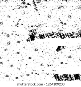 Vector grunge overlay texture. Black and white background. Abstract monochrome image includes a faded effect in dark tones
