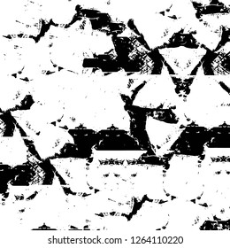 Vector grunge overlay texture. Black and white background. Abstract monochrome image includes a faded effect in dark tones