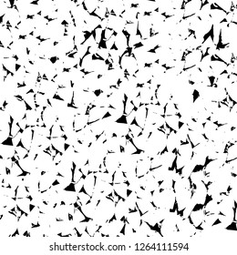 Vector grunge overlay texture. Black and white background. Abstract monochrome image includes a faded effect in dark tones