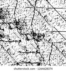 Vector grunge overlay texture. Black and white background. Abstract monochrome image includes a faded effect in dark tones