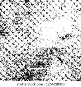 Vector grunge overlay texture. Black and white background. Abstract monochrome image includes a faded effect in dark tones