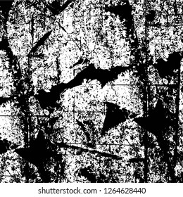 Vector grunge overlay texture. Black and white background. Abstract monochrome image includes a faded effect in dark tones