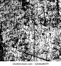 Vector grunge overlay texture. Black and white background. Abstract monochrome image includes a faded effect in dark tones