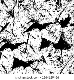 Vector grunge overlay texture. Black and white background. Abstract monochrome image includes a faded effect in dark tones