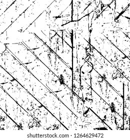 Vector grunge overlay texture. Black and white background. Abstract monochrome image includes a faded effect in dark tones