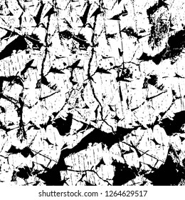 Vector grunge overlay texture. Black and white background. Abstract monochrome image includes a faded effect in dark tones