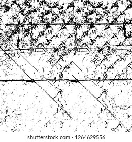 Vector grunge overlay texture. Black and white background. Abstract monochrome image includes a faded effect in dark tones