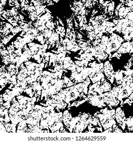 Vector grunge overlay texture. Black and white background. Abstract monochrome image includes a faded effect in dark tones
