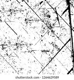 Vector grunge overlay texture. Black and white background. Abstract monochrome image includes a faded effect in dark tones