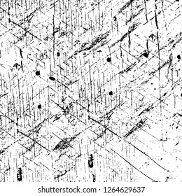 Vector grunge overlay texture. Black and white background. Abstract monochrome image includes a faded effect in dark tones
