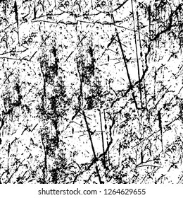 Vector grunge overlay texture. Black and white background. Abstract monochrome image includes a faded effect in dark tones