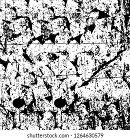 Vector grunge overlay texture. Black and white background. Abstract monochrome image includes a faded effect in dark tones