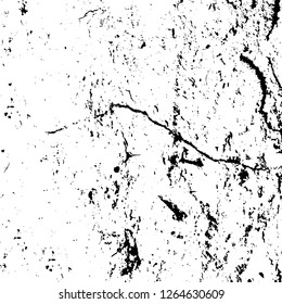 Vector grunge overlay texture. Black and white background. Abstract monochrome image includes a faded effect in dark tones
