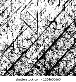 Vector grunge overlay texture. Black and white background. Abstract monochrome image includes a faded effect in dark tones