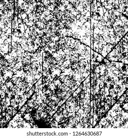 Vector grunge overlay texture. Black and white background. Abstract monochrome image includes a faded effect in dark tones