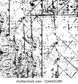 Vector grunge overlay texture. Black and white background. Abstract monochrome image includes a faded effect in dark tones