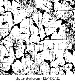 Vector grunge overlay texture. Black and white background. Abstract monochrome image includes a faded effect in dark tones