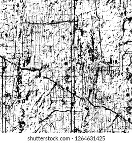 Vector grunge overlay texture. Black and white background. Abstract monochrome image includes a faded effect in dark tones