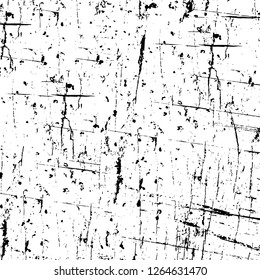 Vector grunge overlay texture. Black and white background. Abstract monochrome image includes a faded effect in dark tones