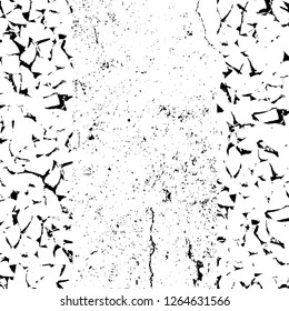 Vector grunge overlay texture. Black and white background. Abstract monochrome image includes a faded effect in dark tones
