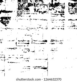 Vector grunge overlay texture. Black and white background. Abstract monochrome image includes a faded effect in dark tones