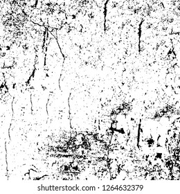Vector grunge overlay texture. Black and white background. Abstract monochrome image includes a faded effect in dark tones