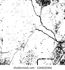 Vector grunge overlay texture. Black and white background. Abstract monochrome image includes a faded effect in dark tones