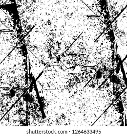 Vector grunge overlay texture. Black and white background. Abstract monochrome image includes a faded effect in dark tones
