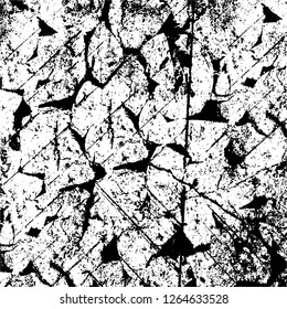 Vector grunge overlay texture. Black and white background. Abstract monochrome image includes a faded effect in dark tones
