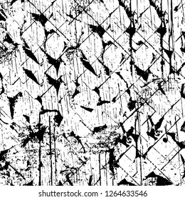 Vector grunge overlay texture. Black and white background. Abstract monochrome image includes a faded effect in dark tones