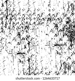 Vector grunge overlay texture. Black and white background. Abstract monochrome image includes a faded effect in dark tones