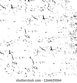 Vector grunge overlay texture. Black and white background. Abstract monochrome image includes a faded effect in dark tones