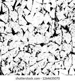 Vector grunge overlay texture. Black and white background. Abstract monochrome image includes a faded effect in dark tones