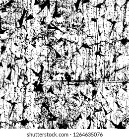 Vector grunge overlay texture. Black and white background. Abstract monochrome image includes a faded effect in dark tones