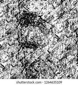 Vector grunge overlay texture. Black and white background. Abstract monochrome image includes a faded effect in dark tones