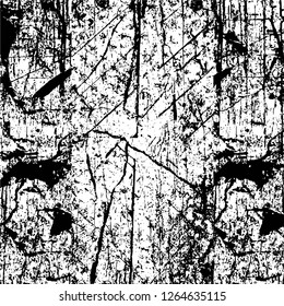 Vector grunge overlay texture. Black and white background. Abstract monochrome image includes a faded effect in dark tones