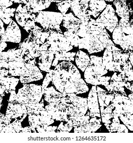 Vector grunge overlay texture. Black and white background. Abstract monochrome image includes a faded effect in dark tones