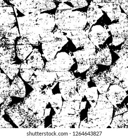 Vector grunge overlay texture. Black and white background. Abstract monochrome image includes a faded effect in dark tones