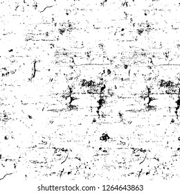 Vector grunge overlay texture. Black and white background. Abstract monochrome image includes a faded effect in dark tones