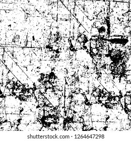 Vector grunge overlay texture. Black and white background. Abstract monochrome image includes a faded effect in dark tones