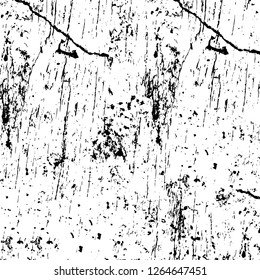 Vector grunge overlay texture. Black and white background. Abstract monochrome image includes a faded effect in dark tones